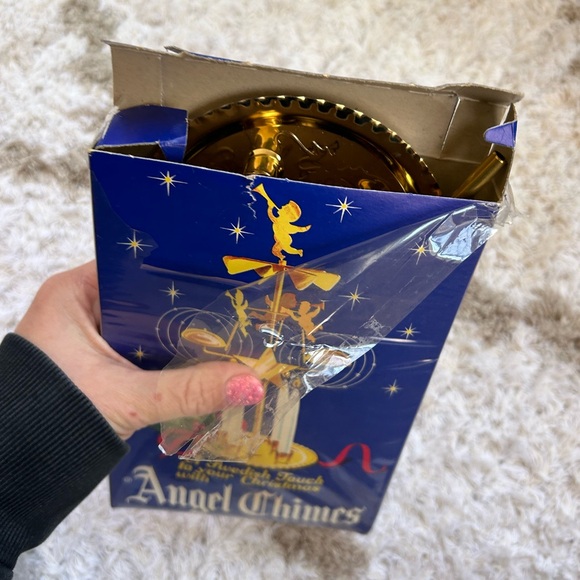 New in box Vintage Swedish Angel Party Chimes Christmas Decor Kitschy Gold MCM - Picture 3 of 12